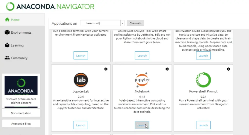 Launch Anaconda