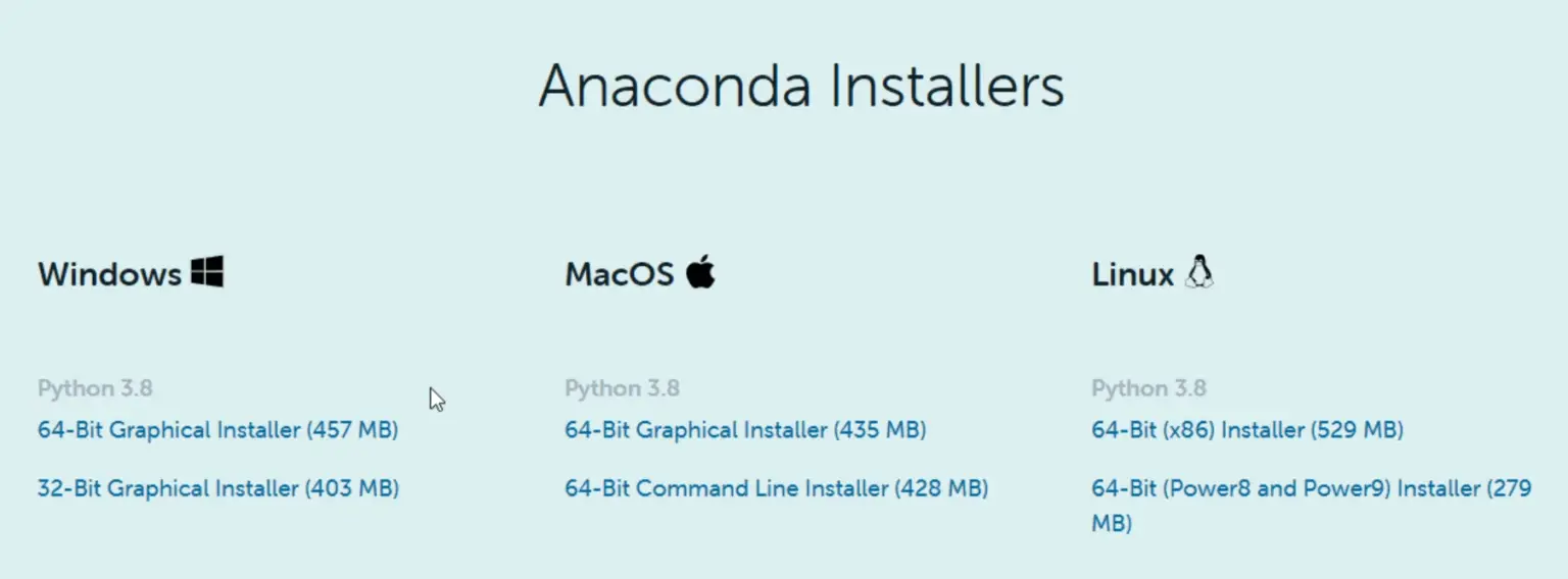 anaconda for windows 7