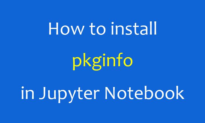 How to install pkginfo in Jupyter Notebook